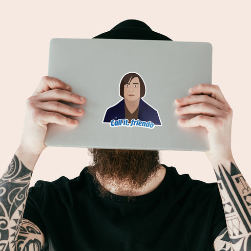 Anton "Call It, Friendo" Premium Vinyl Sticker, No Country for Old Men-Inspired Hydroflask Sticker, Laptop Decal